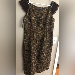 NWT ALBERTA FERRETTI Italian Brown Tweed Dress  Size 12  $984